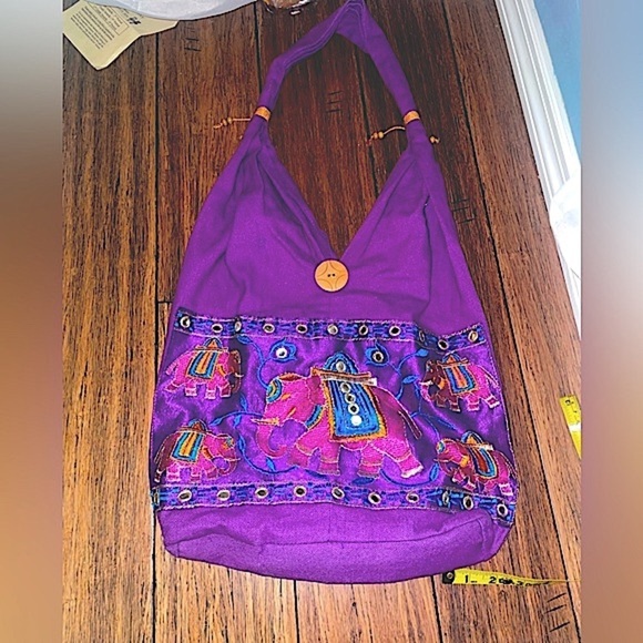 Handmade 🇮🇳 Purple hobo bag bohemian purse elephant bag embroidered bag - Picture 12 of 12